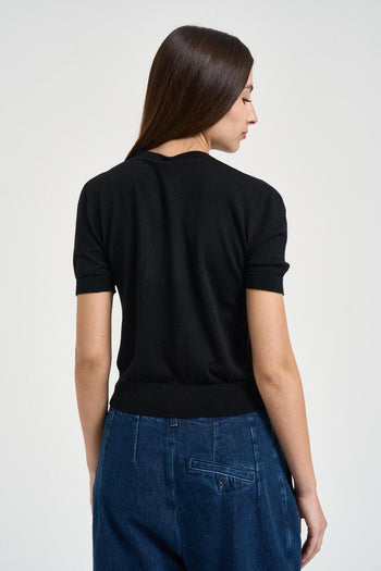 Maglia donna manica a sbuffo nera - 3