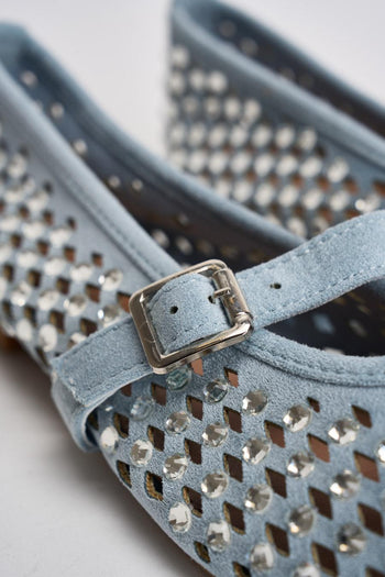 Ballerina donna con strass azzurra - 7