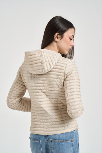 Piumino donna trapuntato beige - 4