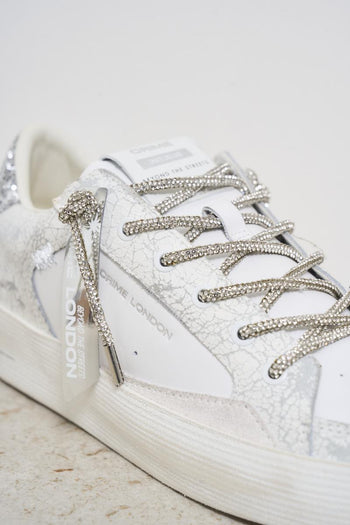Women's leather sneakers with glitter details - 6