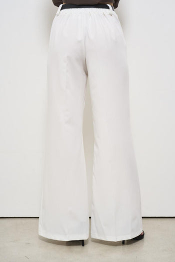 White women's trousers with belt - 4