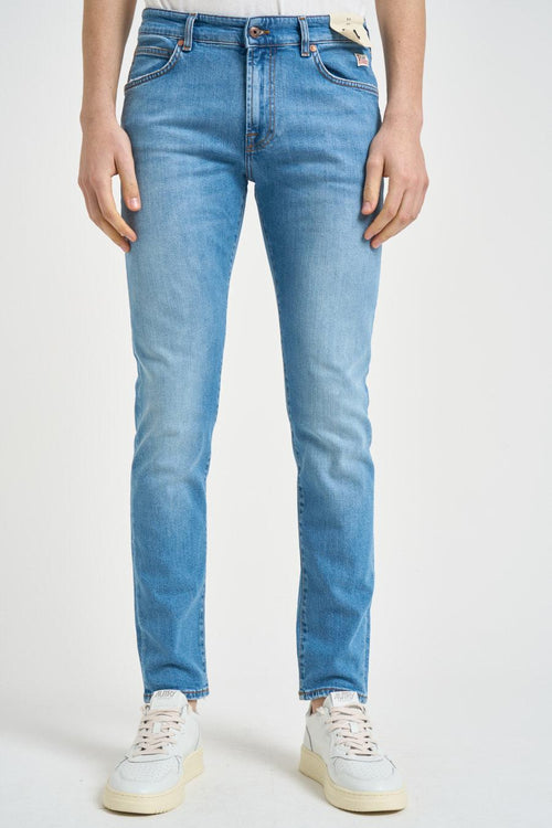 Jeans uomo slim fit in denim chiaro