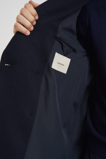 Cappotto uomo doppiopetto midi blu notte - 11