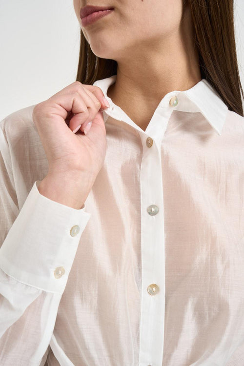 Camicia donna con nodo bianca - 2