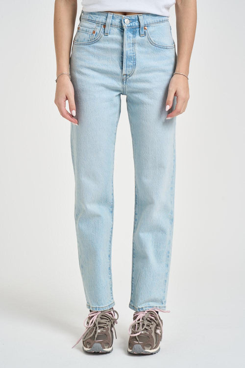 Jeans donna 501 cropped in denim blu chiaro