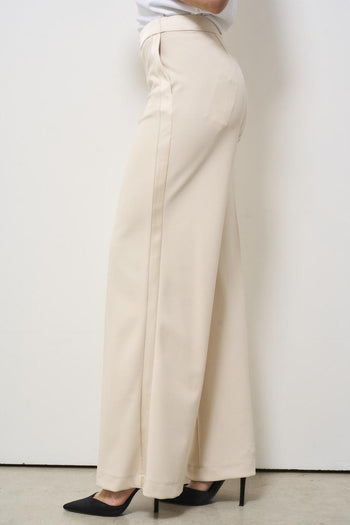 Pantalone donna gamba dritta panna - 3
