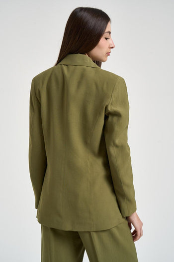 Giacca donna doppiopetto verde oliva - 4