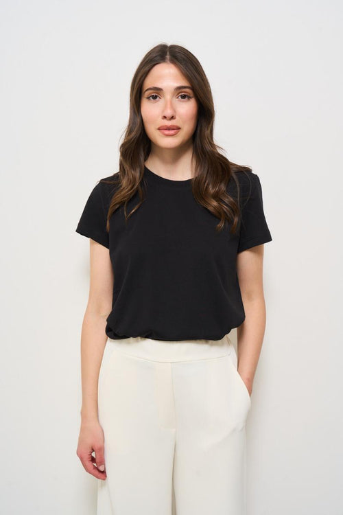 T-shirt donna girocollo nera