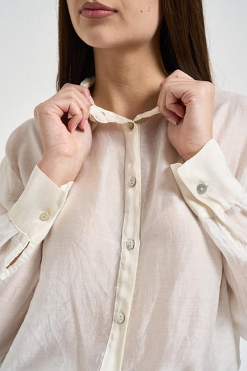 Camicia donna semi-trasparente burro - 3