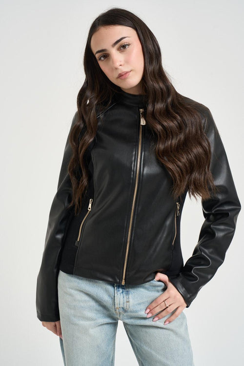 Giubbotto donna ecopelle nero