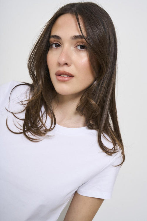 Women's white crew neck t-shirt - 2