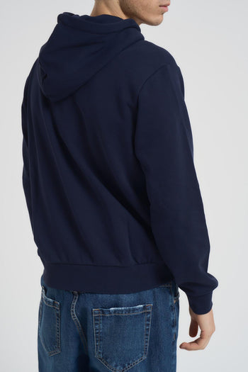 Felpa uomo con zip blu notte. - 4