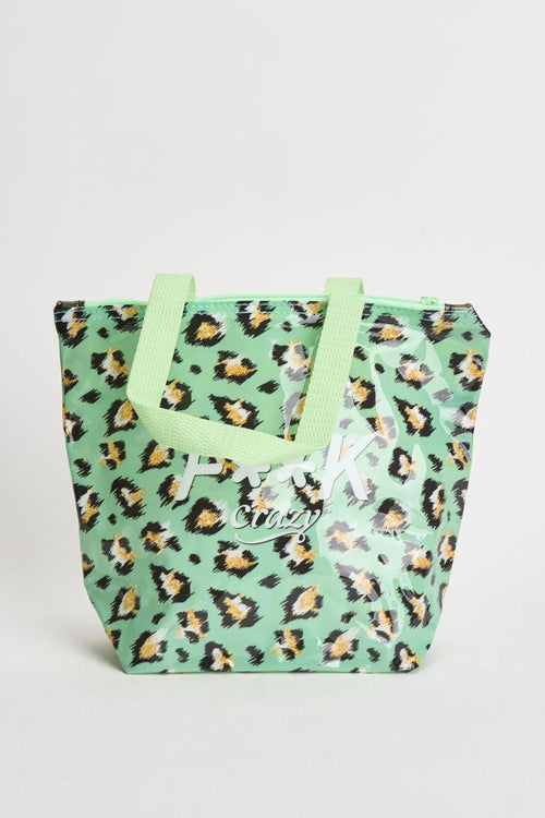 Mini bag donna con stampa animalier verde acqua - 1