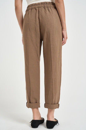 Pantalone donna gamba dritta marrone - 3