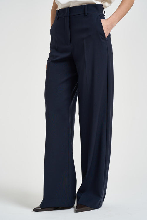 Pantalone donna a palazzo blu notte - 2