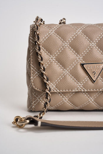 Borsa donna matelassé a tracolla tortora - 3