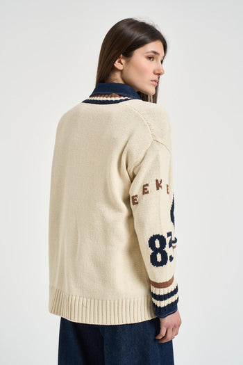 Cardigan donna over panna - 5