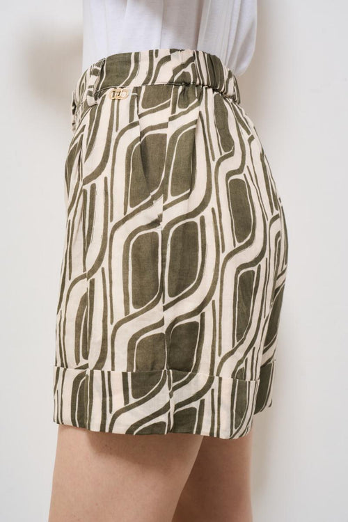 Shorts donna in fantasia verde - 2