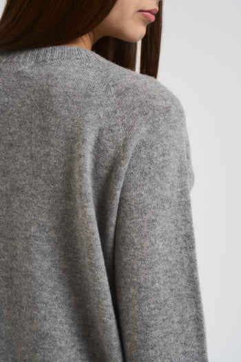 Maglia donna scollo a barchetta grigia - 4