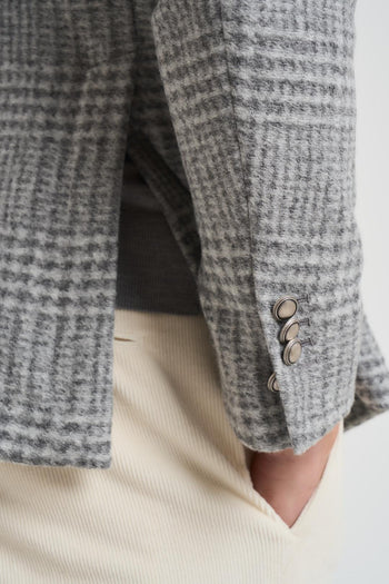 Giacca uomo doppiopetto a quadretti grigia - 7