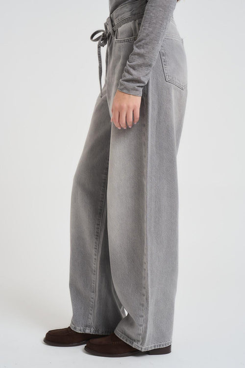 Jeans donna balloon denim grigio - 2