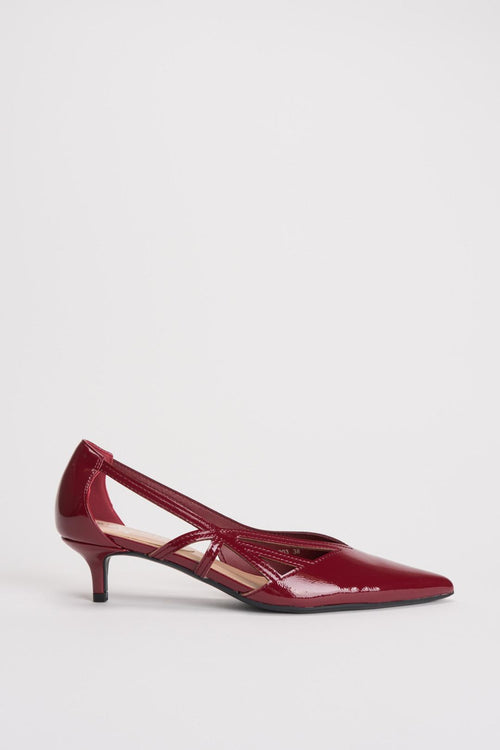 Décolleté donna in vernice bordeaux