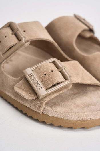Sandalo donna in suede beige - 4