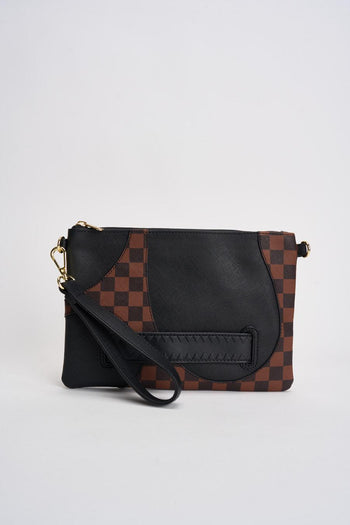 Pochette uomo check marrone e ner - 6