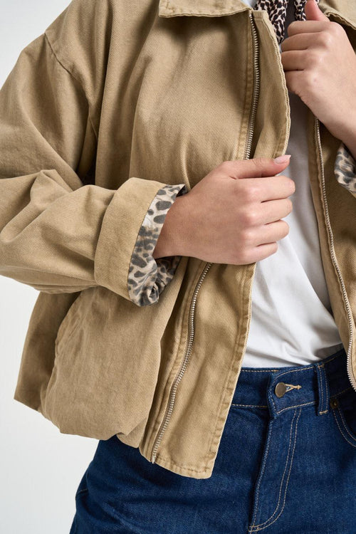 Giubbotto donna in denim beige - 2