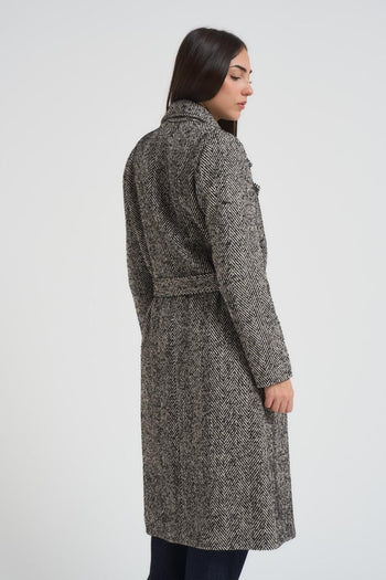 Cappotto donna doppiopetto sale e pepe - 6