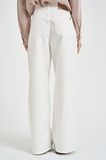 Jeans donna wide-leg in denim bianco - 4