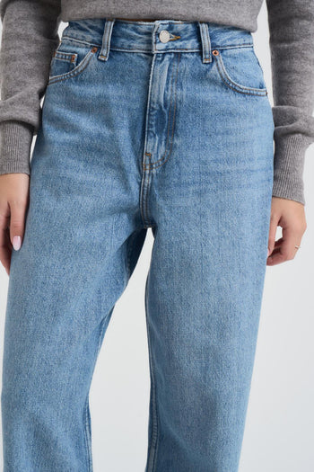 Jeans donna wide leg blu chiaro - 4