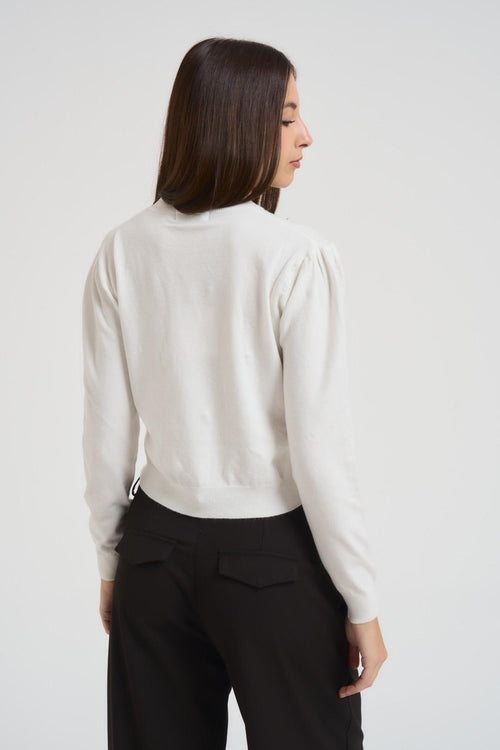 Maglia donna cropped bianca - 2