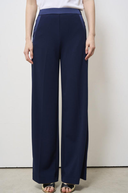 Pantalone donna gamba dritta blu