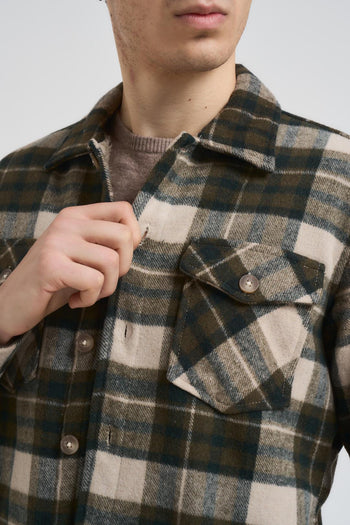 Camicia uomo a quadri verde - 3