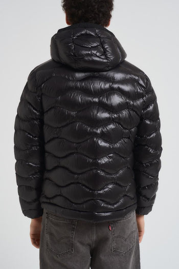 Piumino uomo trapuntato in nylon nero - 5