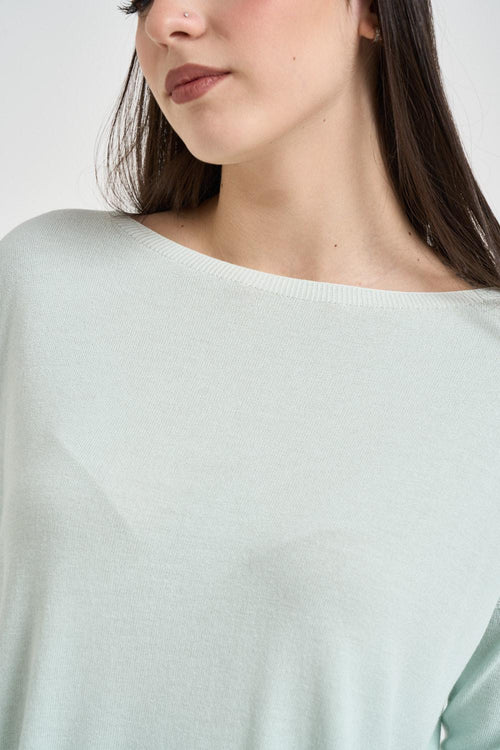 Maglia donna scollo a barca verde menta - 2