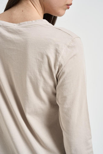 T-shirt donna a manica lunga avorio - 3