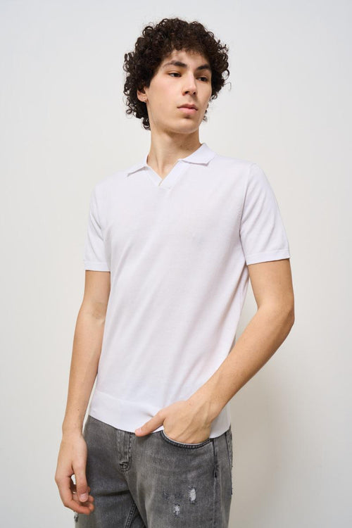 Polo uomo in maglia bianca