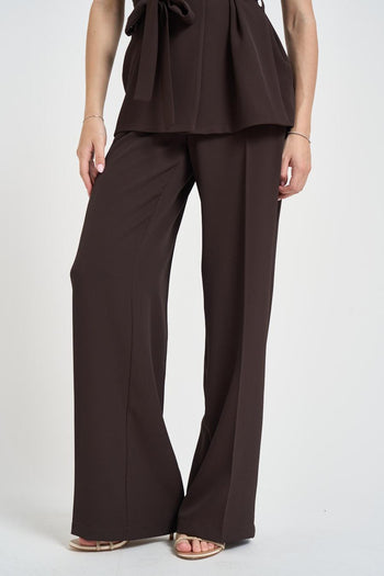 Abito donna gilet e pantalone marrone - 7