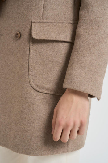 Cappotto uomo doppiopetto midi beige - 5