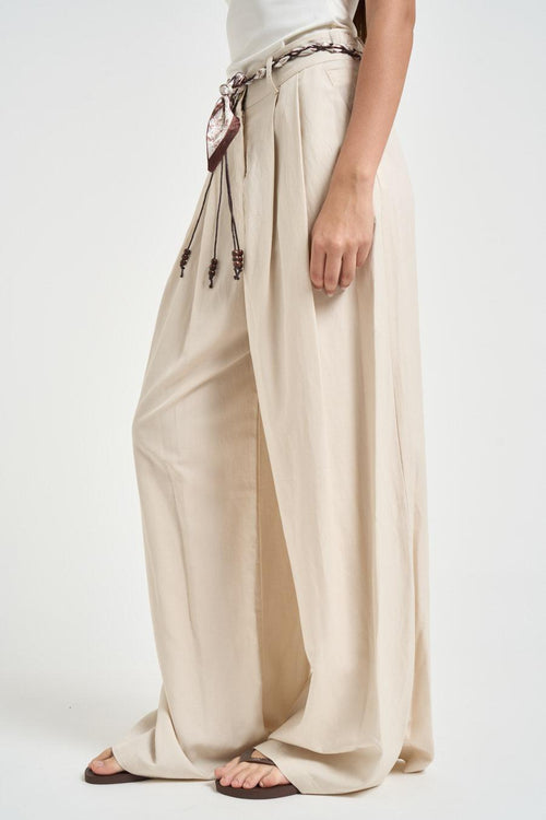 Pantalone donna palazzo panna - 2