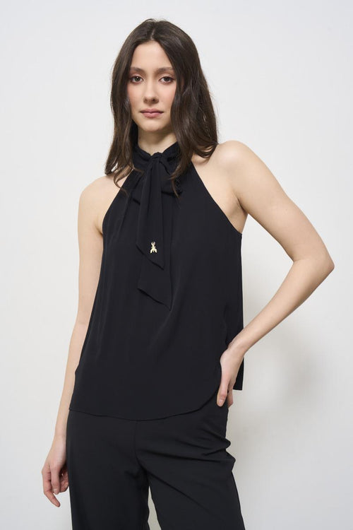 Black women's blouse with bow