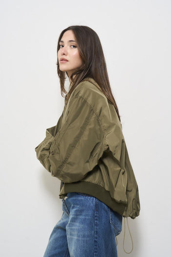 Green women's bomber jacket - 5