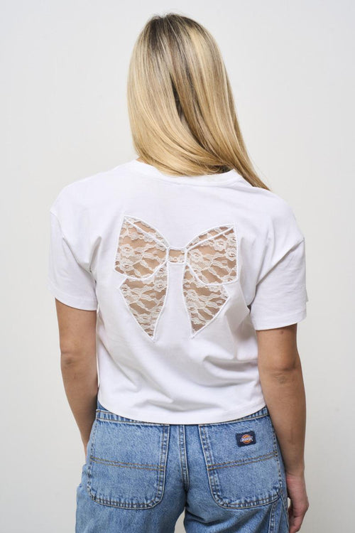 Women's white cropped t-shirt - 2