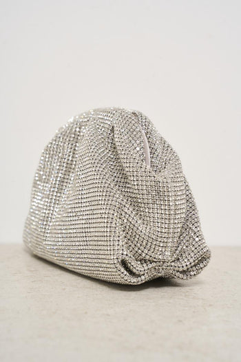 Women's clutch bag with silver candy rhinestones - 3