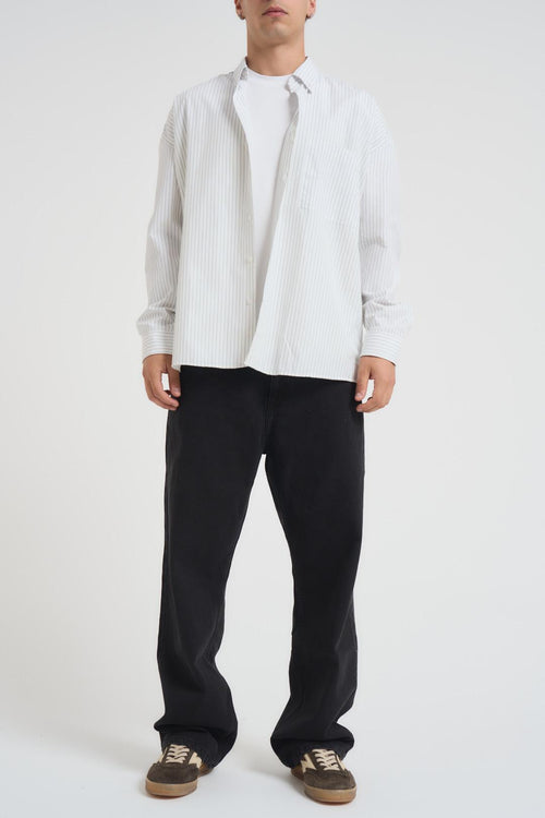 Camicia uomo a righe bianca - 2