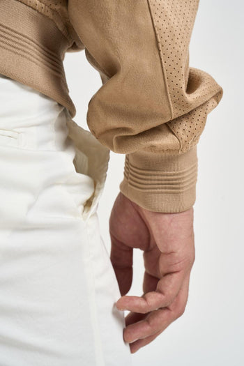 Giubbotto uomo scamosciato beige - 7
