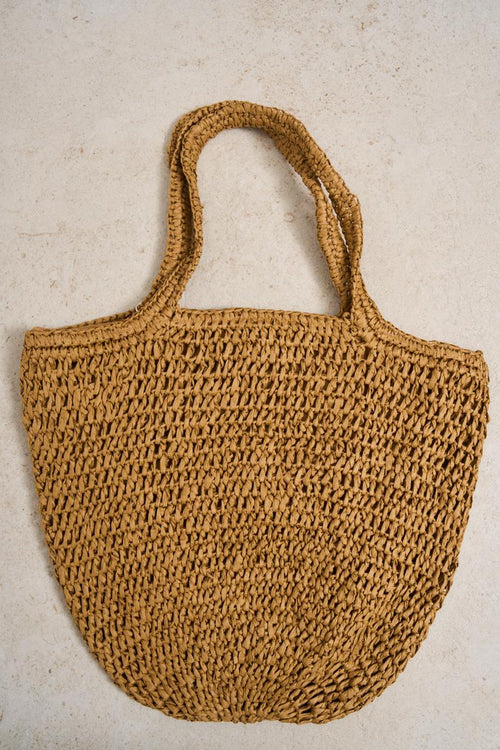 Borsa donna in paglia cammello