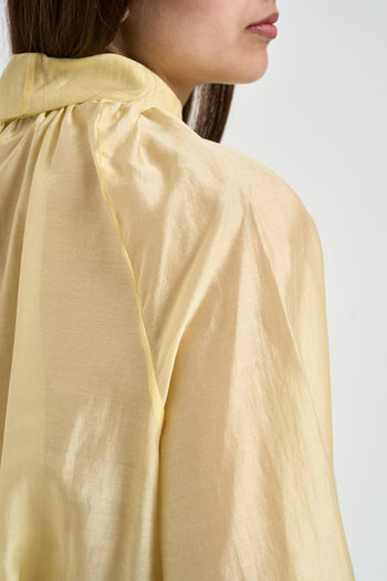Blusa donna con fiocco gialla - 4